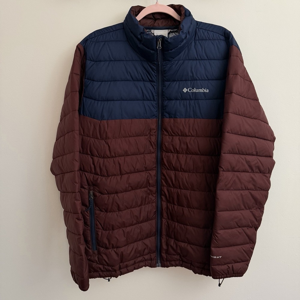 Columbia Men's Powder Lite II Jacket Size L Color Block Full Zip Omni-Heat